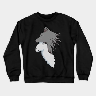 Sheep in Wolf Skin - Cute Sheep Drawing That's Rather Funny Crewneck Sweatshirt